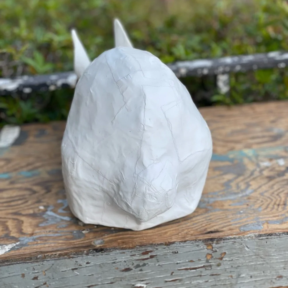 Crate & Barrel paper mache bunny rabbit Spring Easter Decor